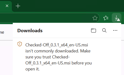 Edge download warning: isn't commonly downloaded
